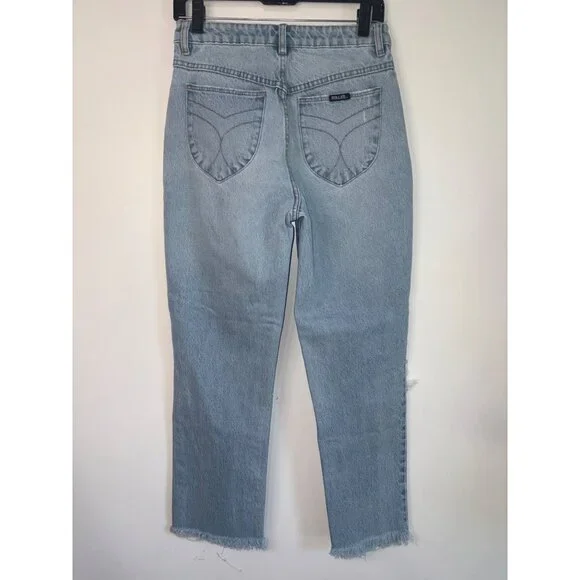 Rolla's Original Straight High Rise Jeans in Sunbleach Worn 28 Womens Denim Pant - Picture 6 of 15